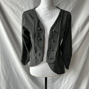 Maurices Gray Cardigan- 3/4 or full length sleeve w/decorative buttons- Size L